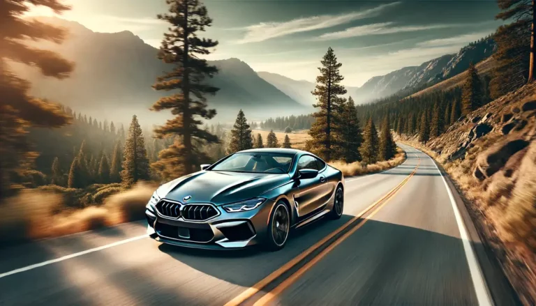 BMW M8 na estrada para o seguro bmw m8.