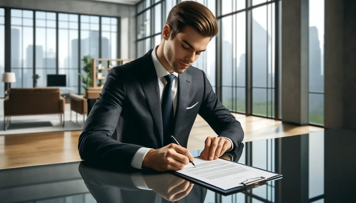 Homem entendendo o seguro garantia contratual.