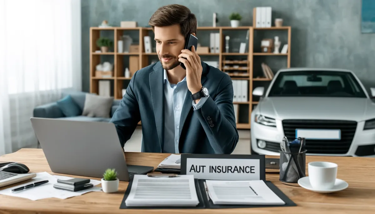 Homem pesquisando como economizar no seguro auto.