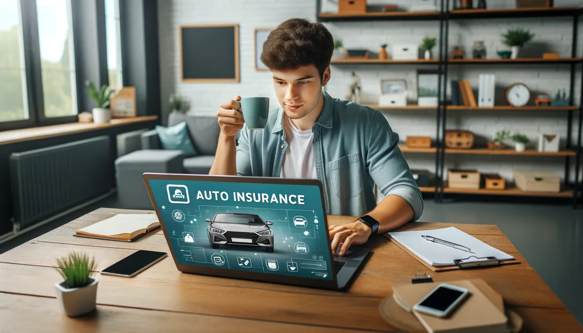 Rapaz pesquisando sobre o seguro auto para jovens.