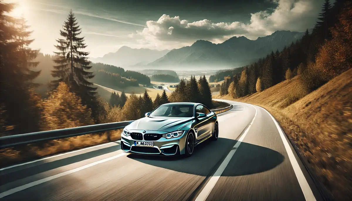 BMW M4 na estrada para o seguro seguro bmw m4.