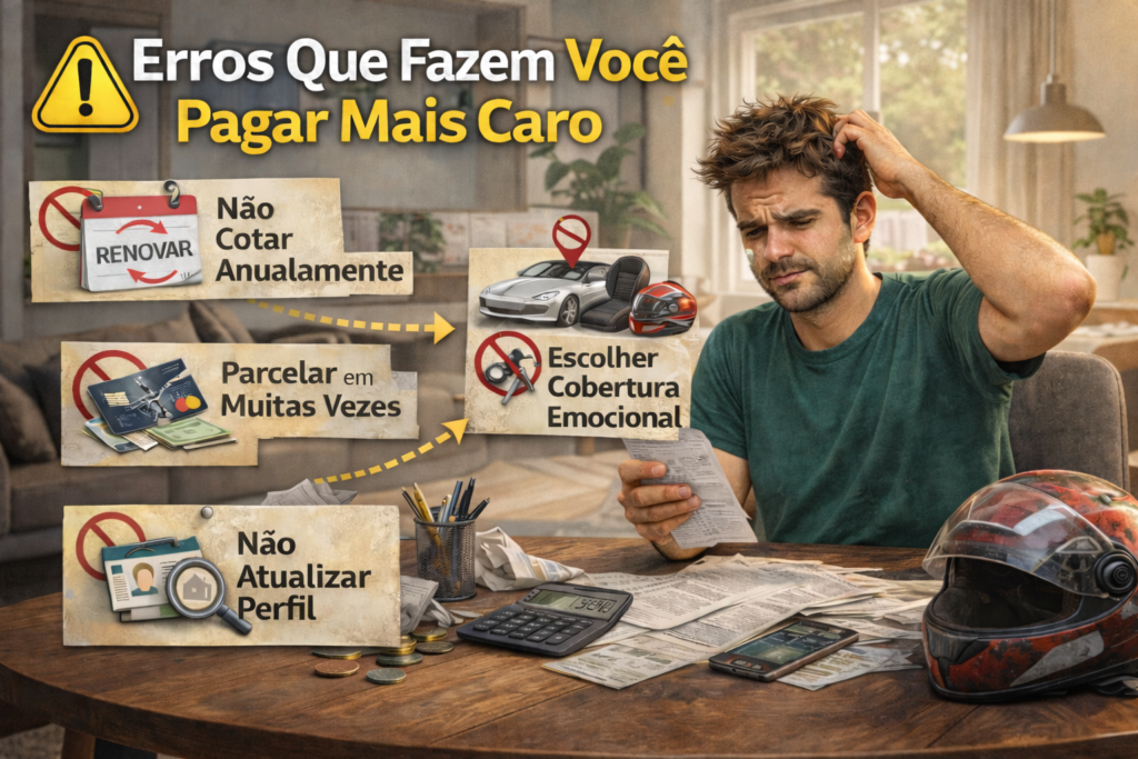 erros deixa seguro de moto mais caro